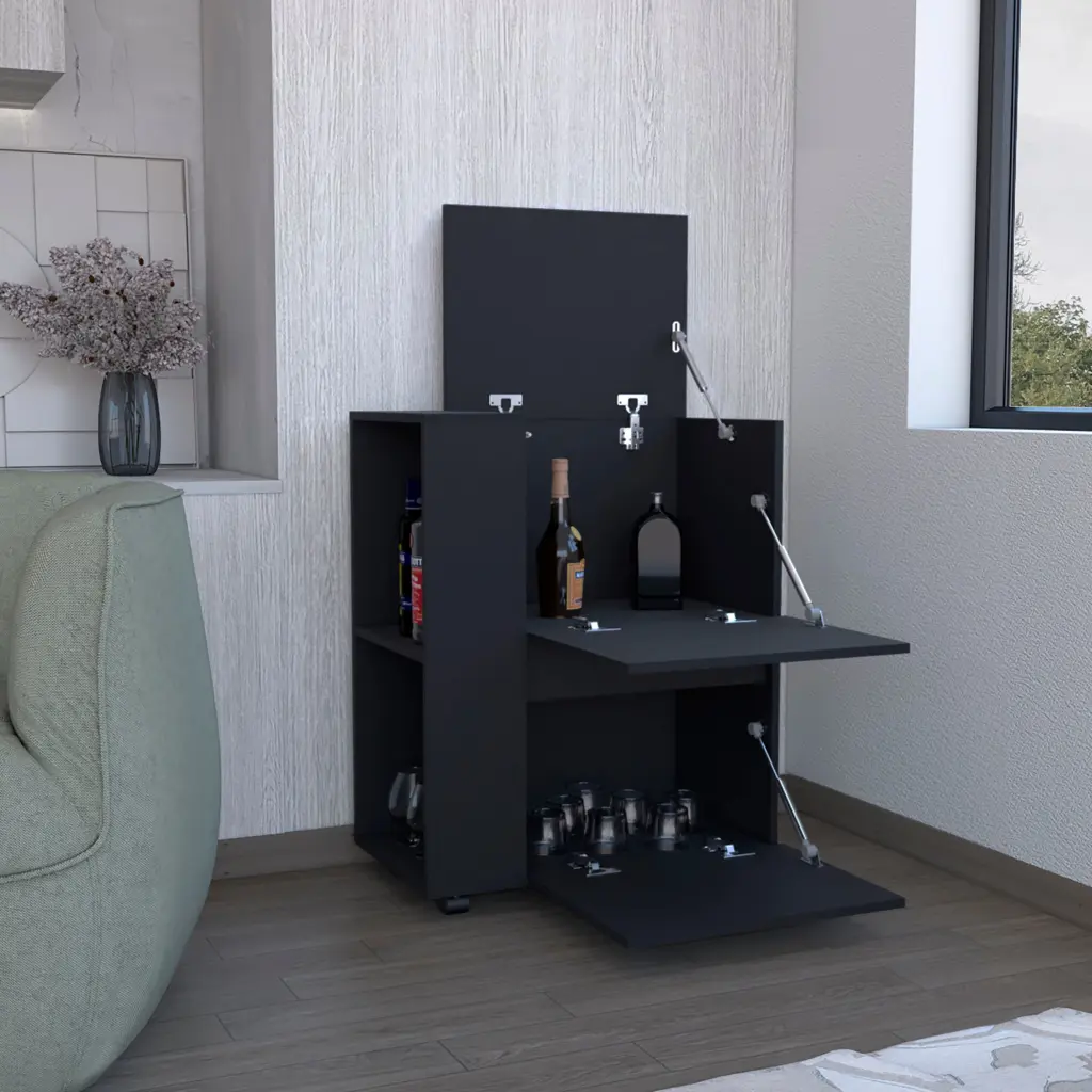 Depot E Shop Tully Bar Cart Pull Down Door Cabinets and Open Shelves rta mubles colombia