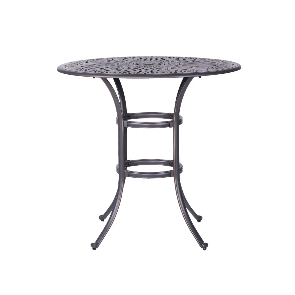 Round 4 Person 42 Inch Bar Height Dining Set Sunbrella Cushions gathercraft