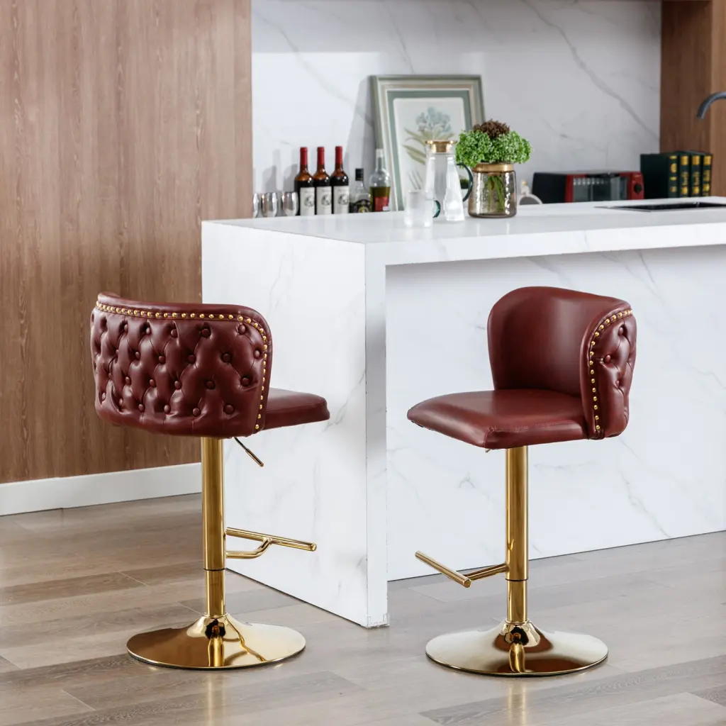 Swivel Barstools Adjustable Seat Height Modern PU Upholstered Bar Stools a-a furniture