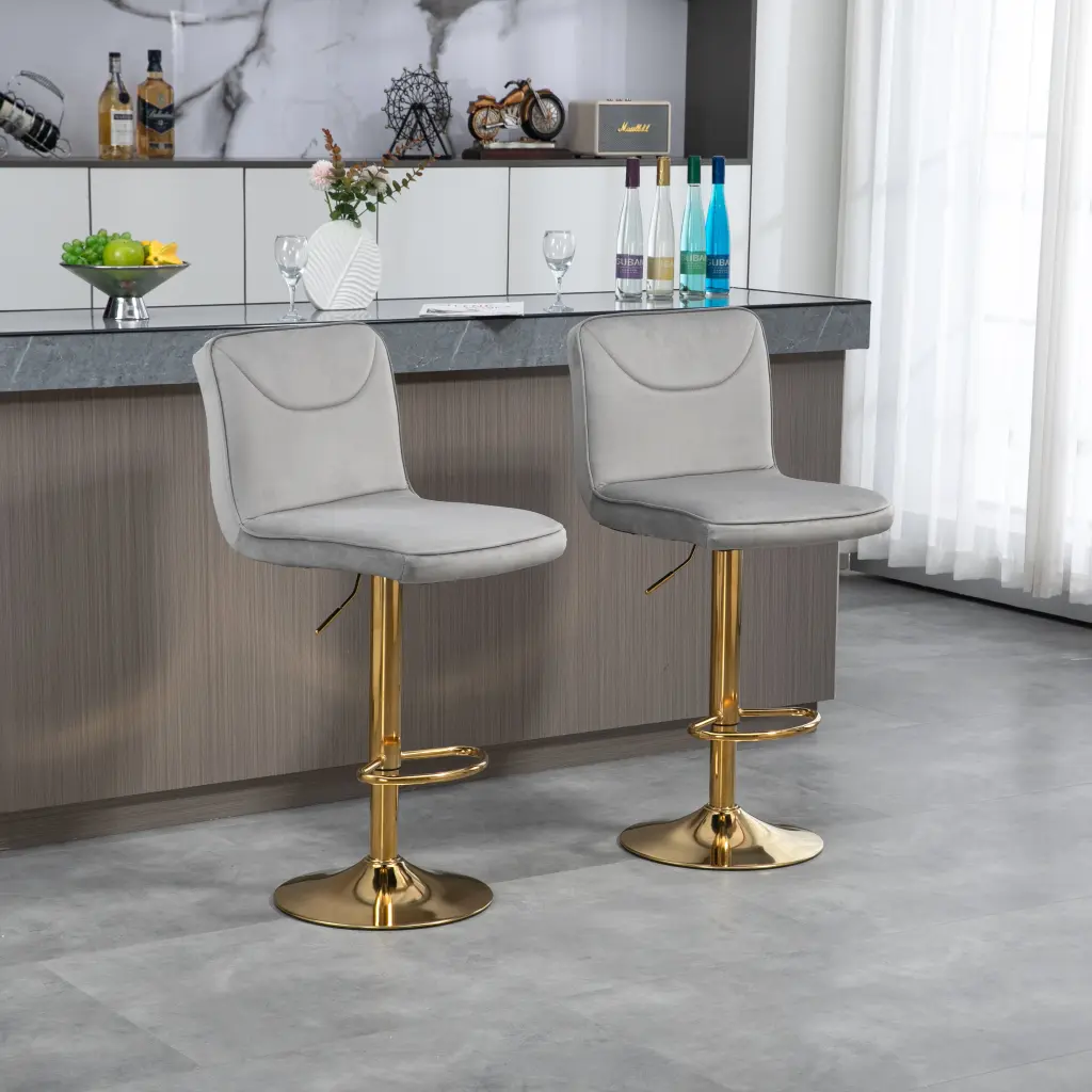 Coolmore Bar Stools Back and Footrest Counter Height Dining Chairs coolmore w-395