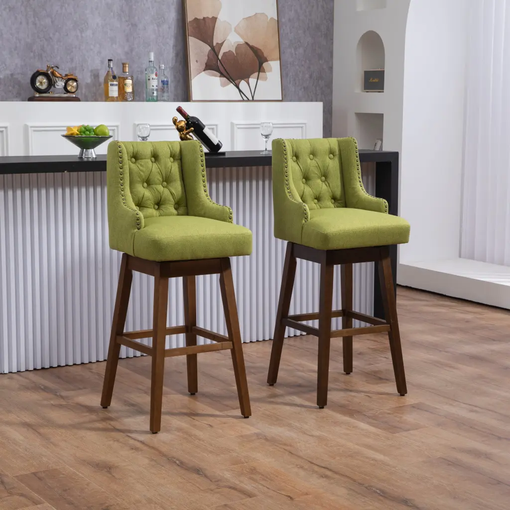 Coolmore Bar Stools Set 2 Counter Height Chairs Footrest Kitchen coolmore w-395
