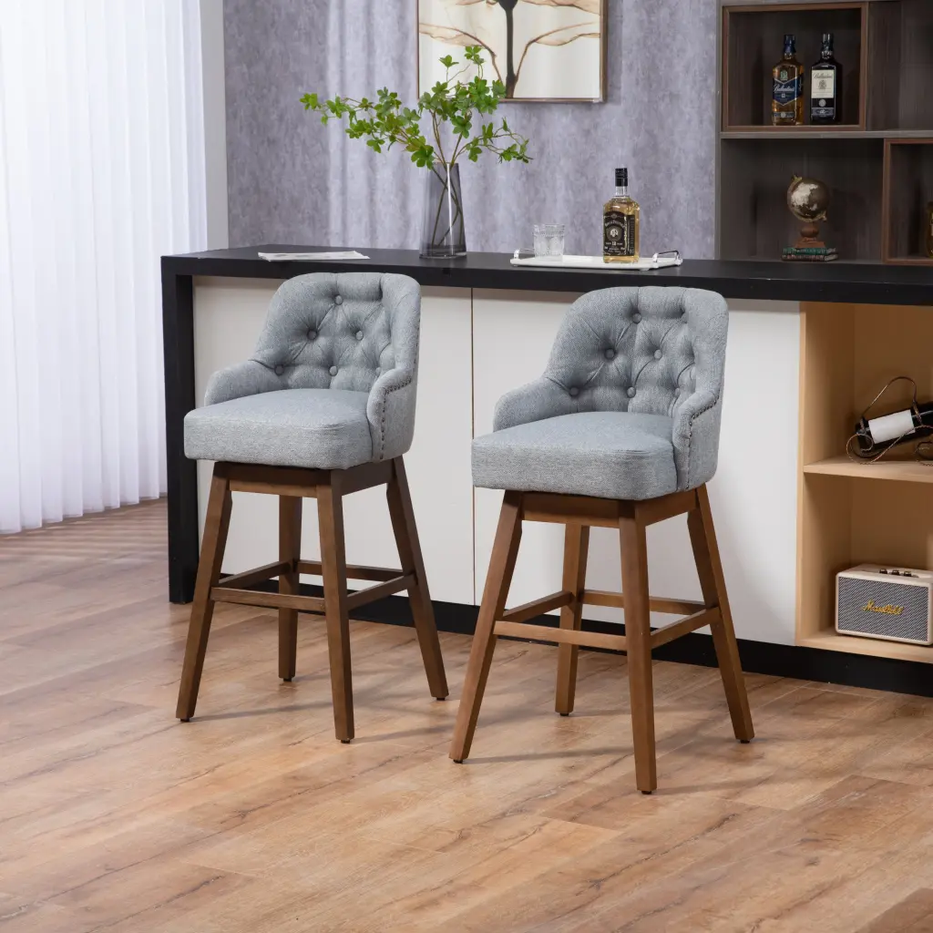 Coolmore Bar Stools Set 2 Counter Height Chairs Footrest Kitchen Island coolmore w-395
