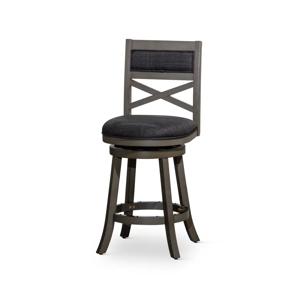30 Inch Bar Height X Back Swivel Stool Weathered Gray Finish Charcoal Bar Stool dty home