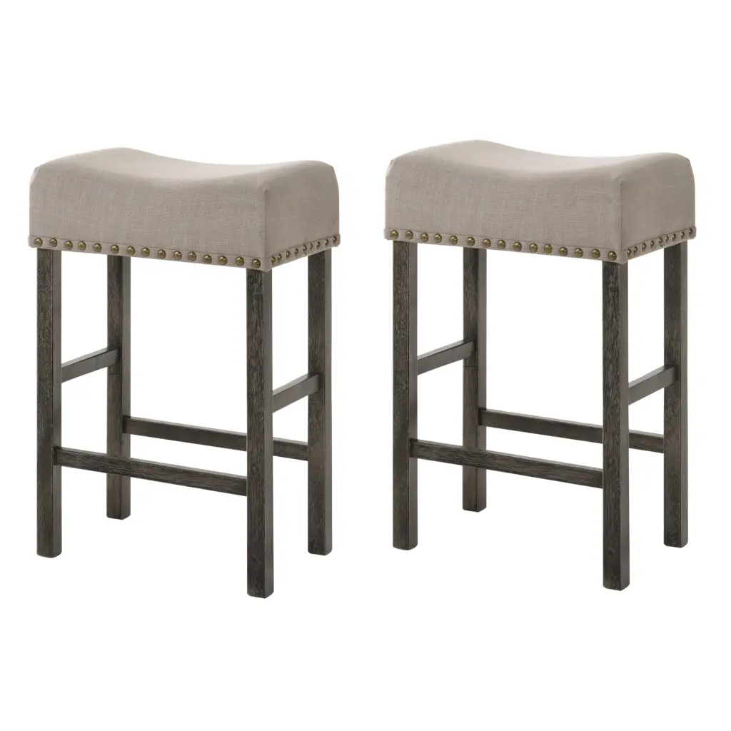 Tan And Weathered Grey Counter Height Stools Set 2 furniture max