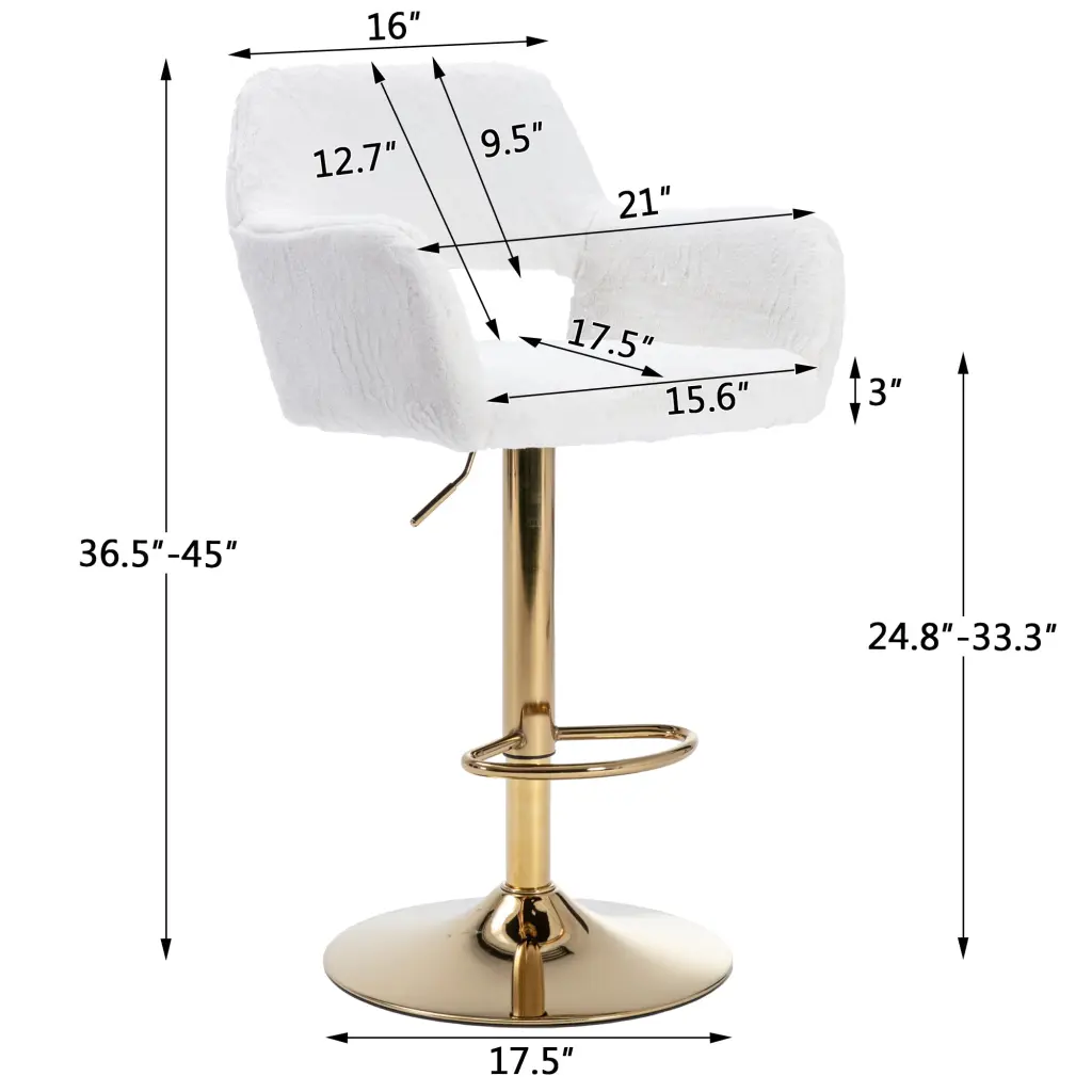 Hengming Bar Stool 2 Piece Set Hollowed Out Braces Handrail Height Adjustable Counter Stools hengming store