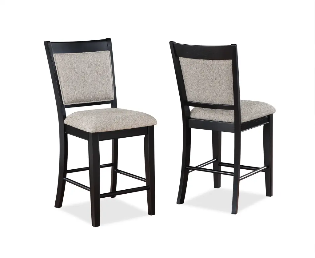Farmhouse Style 2pc Black Light Gray Counter Height Bar Stool kanepe