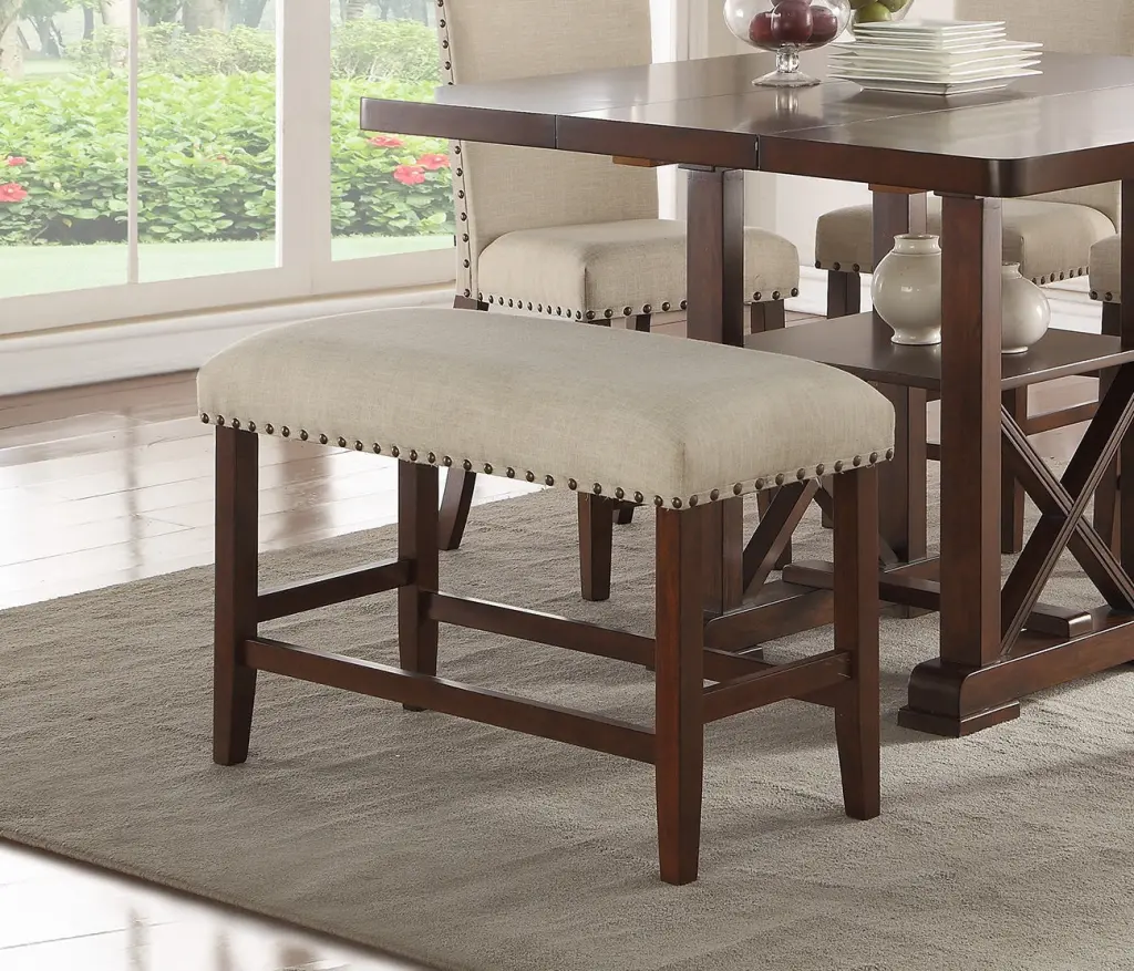 Timeless Cream Upholstered Counter Height Cushion Chair 1Pc Bar Stool kanepe