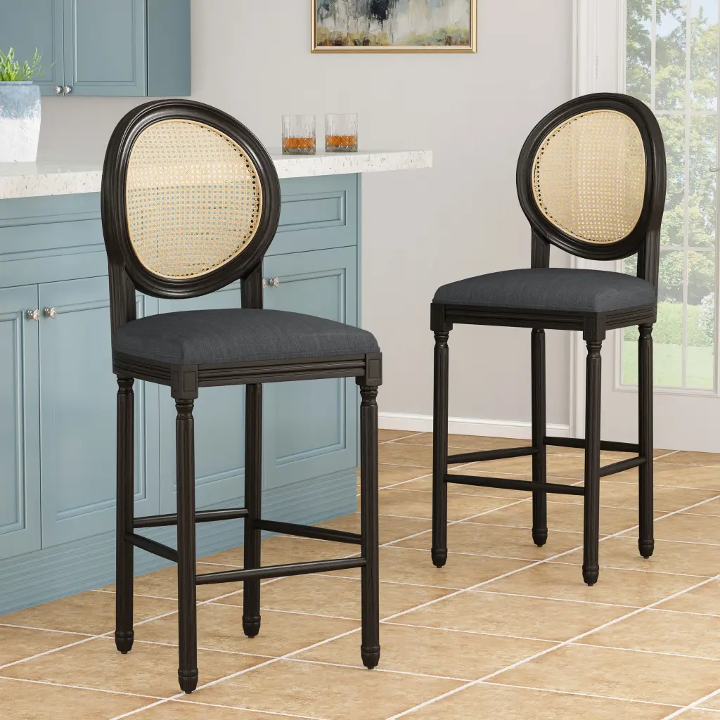 Natural Beige Wood Bar Stool Kitchen Counter or Bar nh-comfortcove