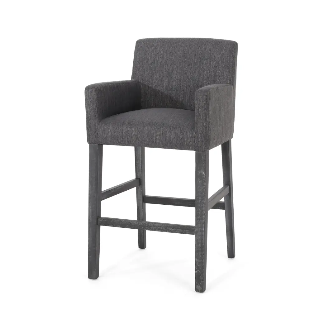 Upholstered 30.5 Inch Counter Stools Charcoal Gray Fabric Bar Stools nh-onfind
