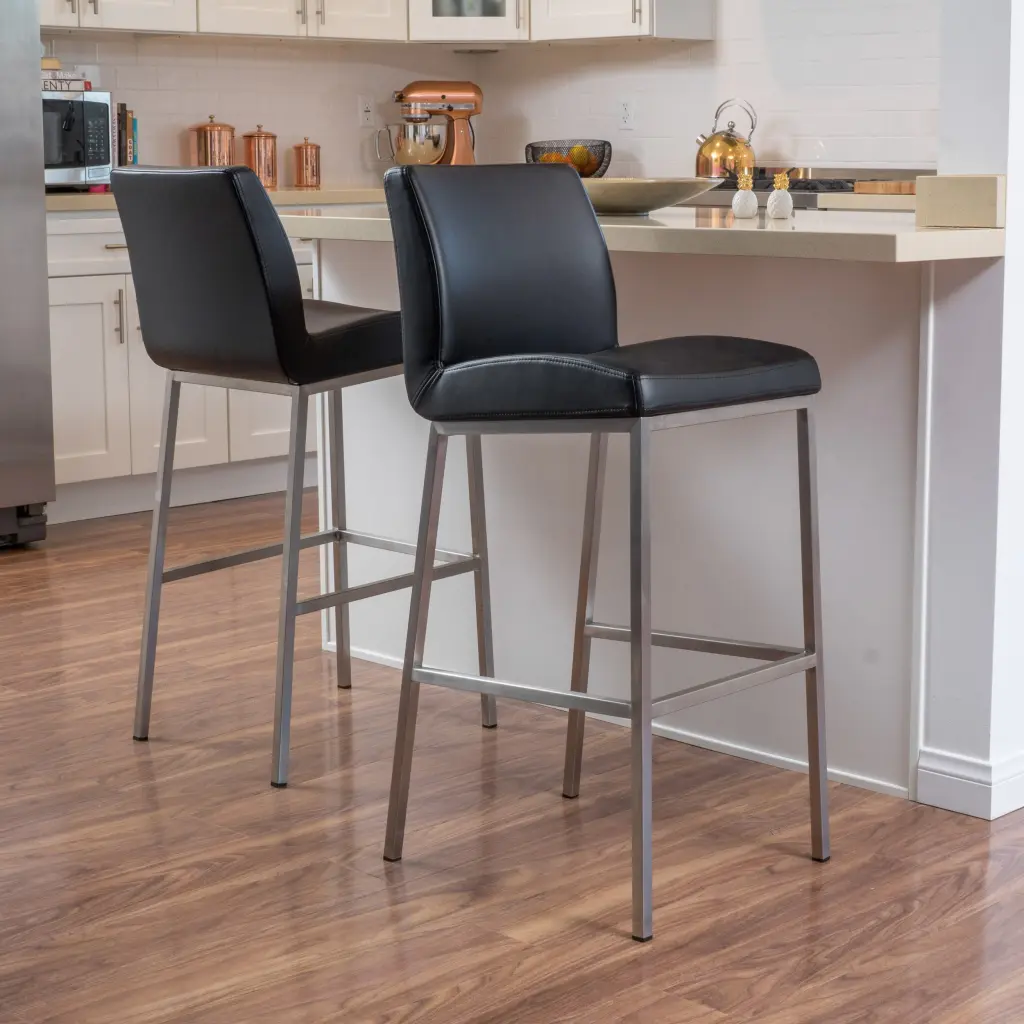 Barstool Black Wood Counter Height Stool Kitchen Island or Bar nh-purenest