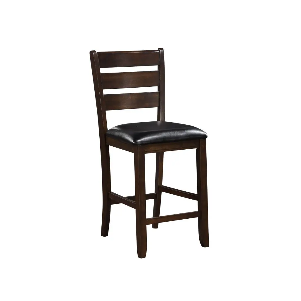 Wooden Counter Height Chair Seat Set 2 Black And Brown royal hampton