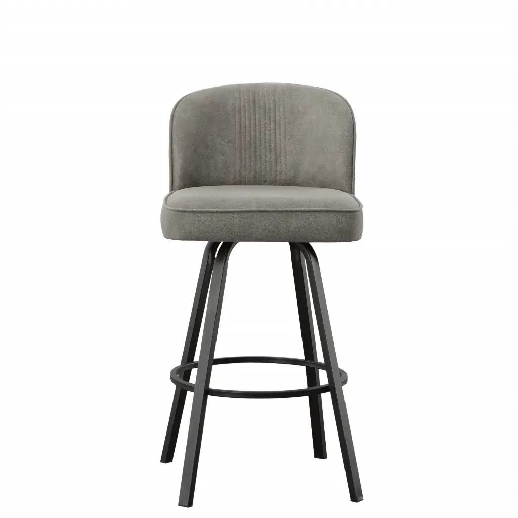 Anaheim Swivel Bar Chair Dark Gray Wood Modern Bar Stool steve silver furniture