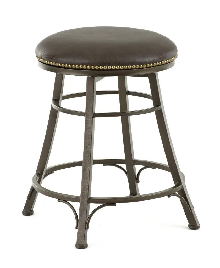 Bali Backless Swivel Counter Stool Dark Brown Wood Bar Stool steve silver furniture