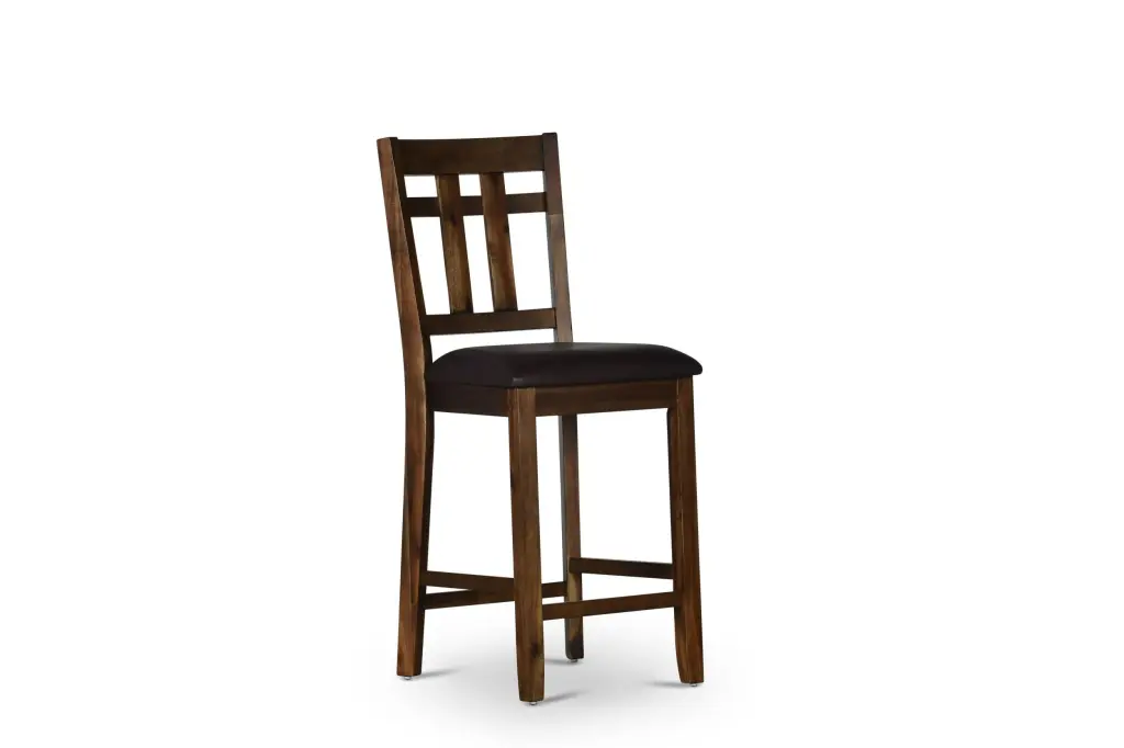 Saranac Counter Chair Set 2 Dark Brown Wood Bar Stools steve silver furniture