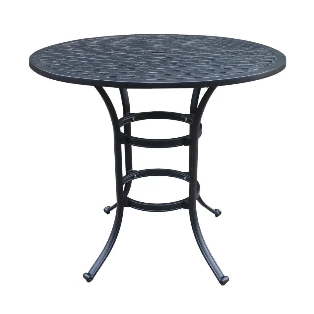 Round Bar Table Dark Lava Bronze - Antique Bronze Aluminum Counter Height Table Kitchen or Bar gathercraft
