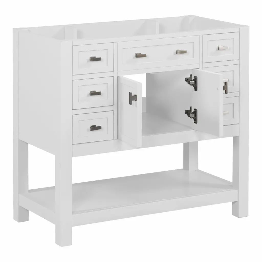 36 Inch White Modern Bathroom Vanity Cabinet Without Top Sink rnb
