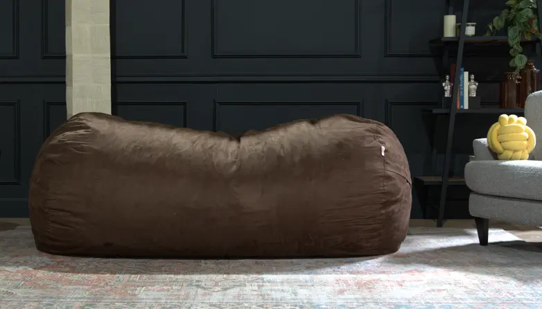 Jasper Traditional 8 Foot Cylindrical Suede Bean Bag Brown Microfiber bazar
