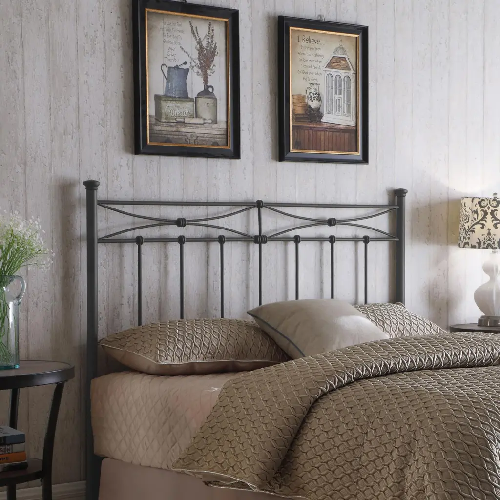 Rustic Bronze Full And Queen Metal Headboard Brown Metal Bedroom Traditional furniture max
