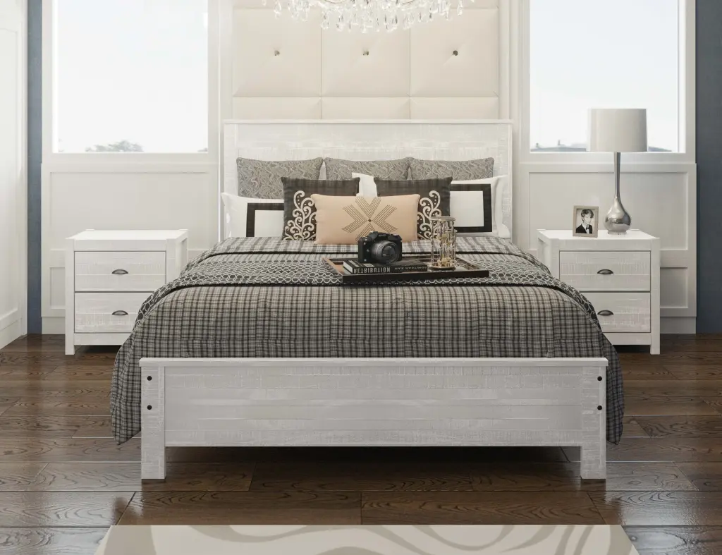 Albany Solid Wood Full Bed Frame Headboard Heavy Duty Modern Rustic brazil sustainable solid wood furniture