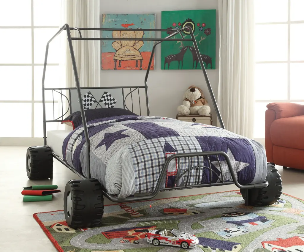 Gunmetal Twin Bed Box Spring Not Required Twin Gunmetal Metal Steel Bed Frame furniture max