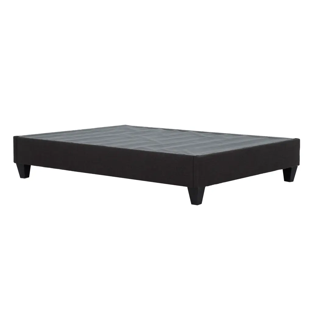 Dark Grey Upholstered Platform Bed Frame King Size No Box Spring Needed kanepe