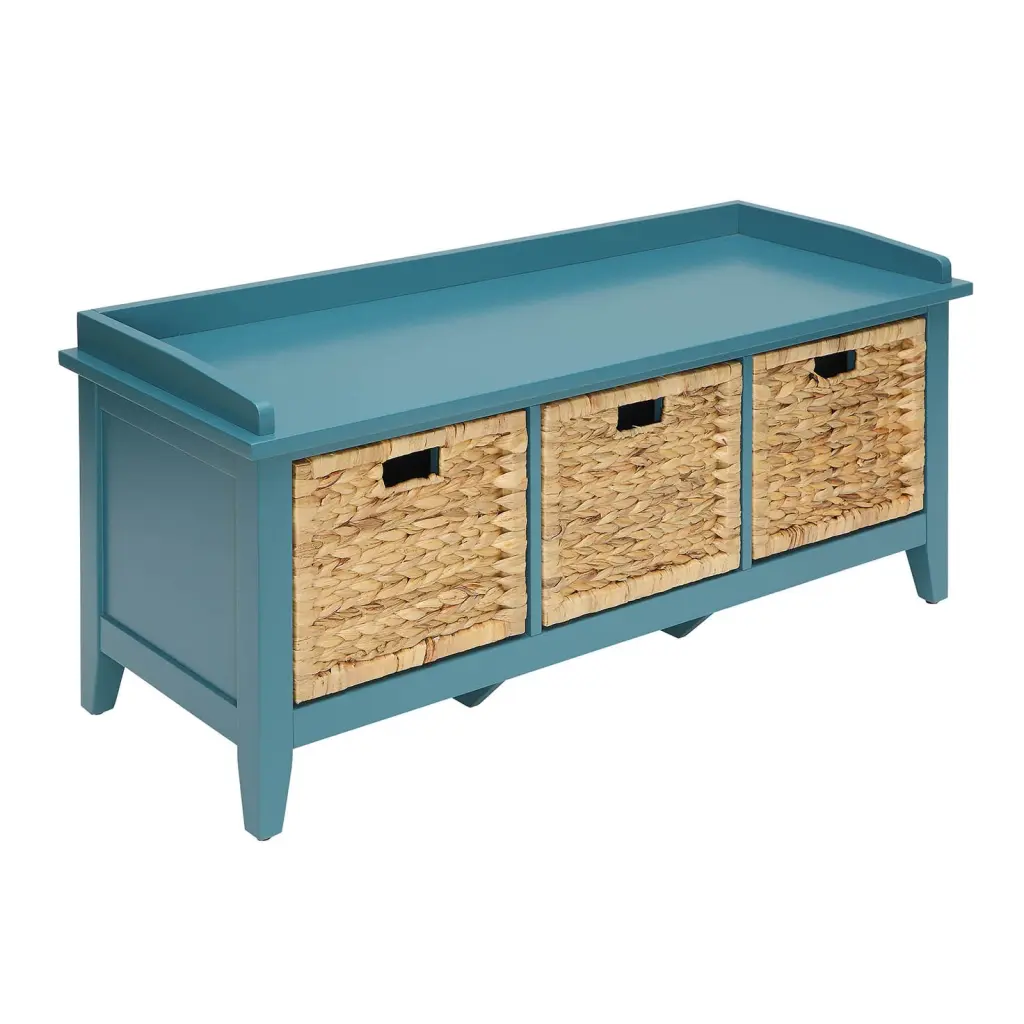 Beige And Teal Bench 3 Drawers Teal Bedroom Drawer Wood furniture max