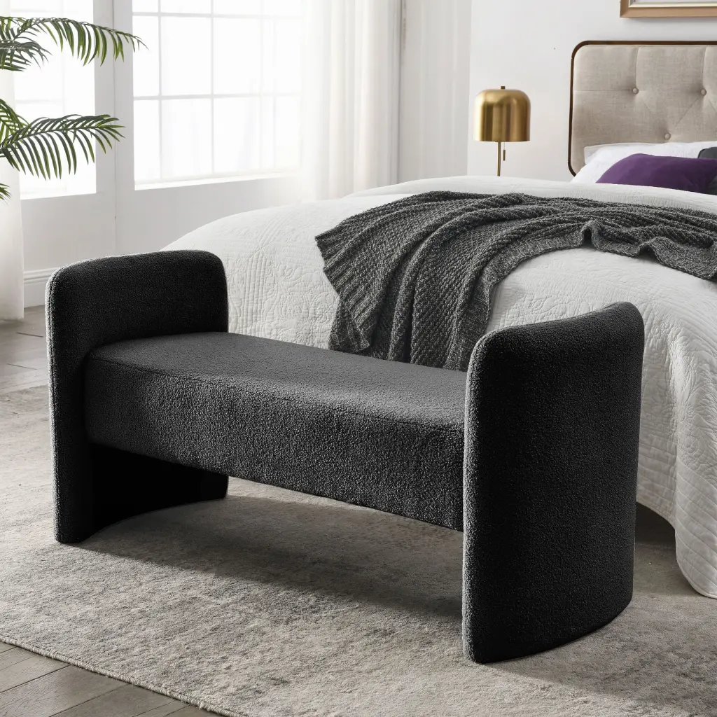 Welike 52 Inch Bench Bedroom End Bed Modern Contemporary Design Ottoman welike furniture