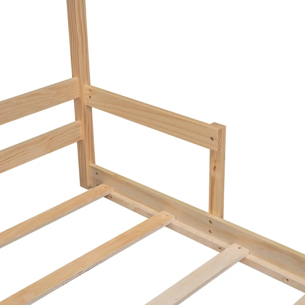 Twin House-Influenced Headboard Floor Bed Handrails and Slats inspirit