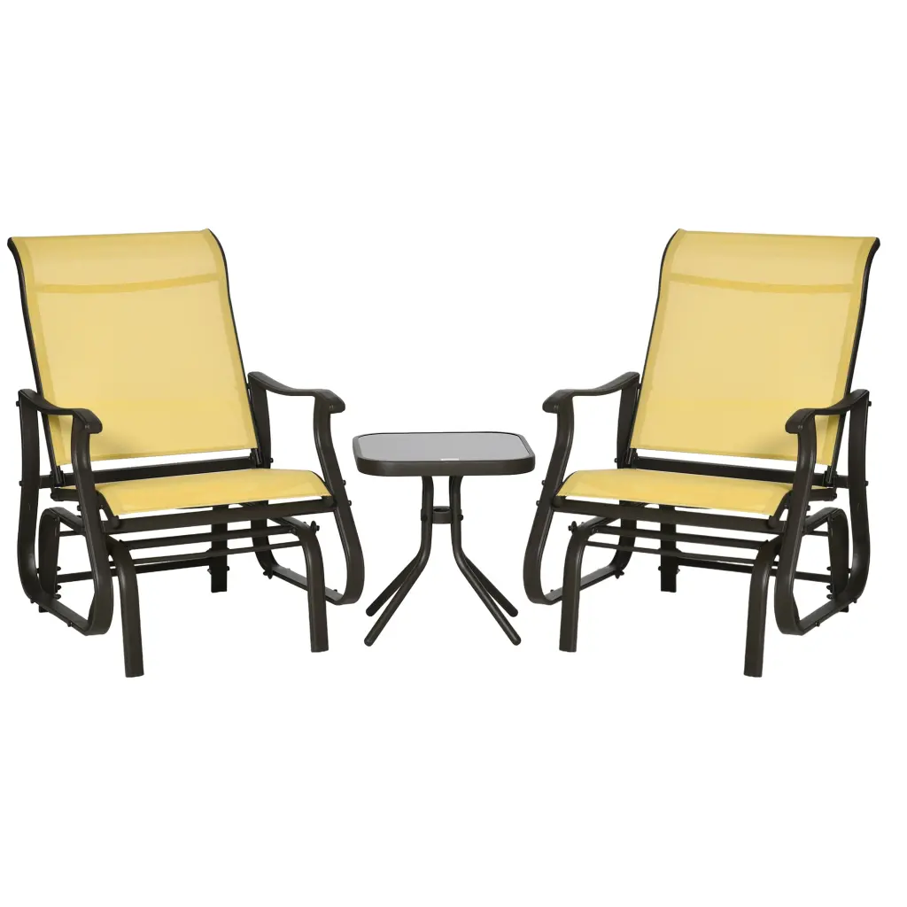 Outsunny 3 Piece Outdoor Gliders Set Bistro Set Steel Frame aosom business