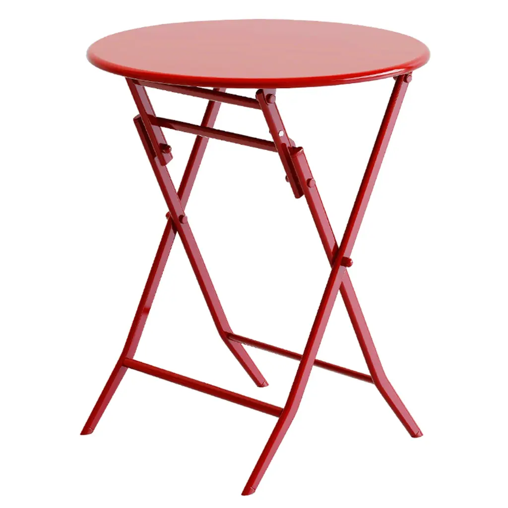 3 Piece Patio Bistro Set Foldable Round Table And Chairs Outdoor Furniture Red rnb