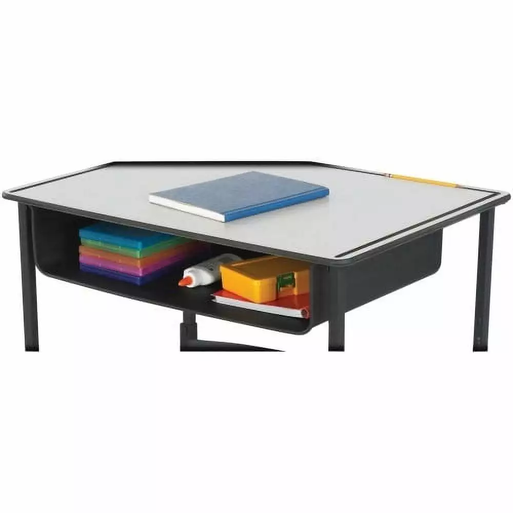 Safco AlphaBetter Adjustable-Height Desk Book Box 22x15x4.8 Black Steel