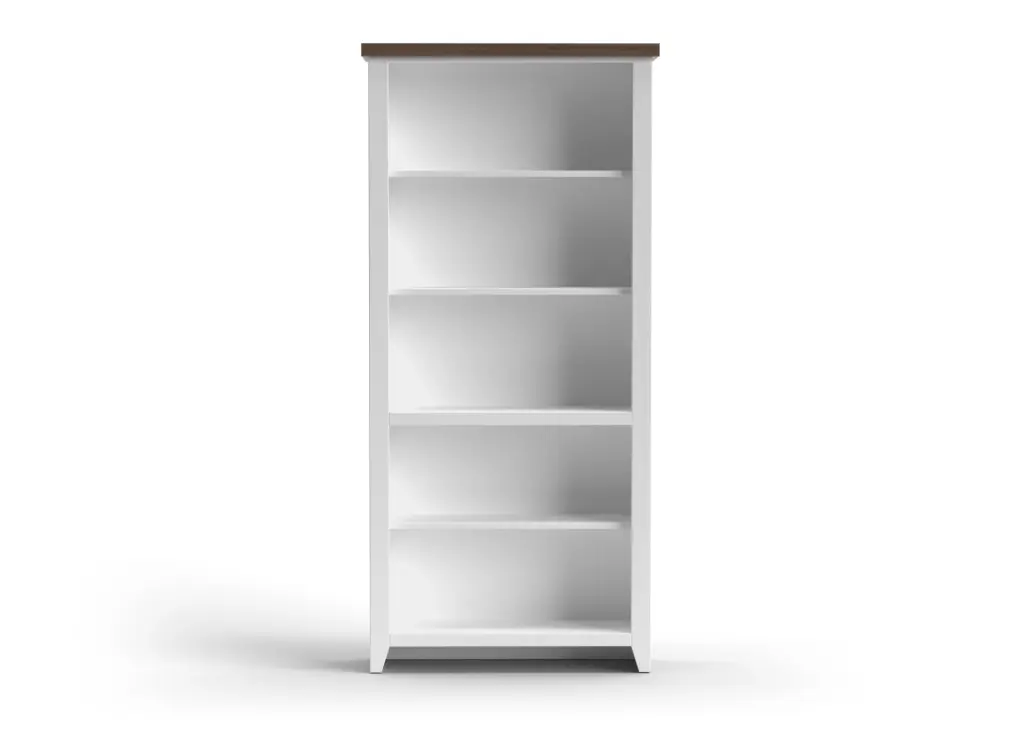 Hampton 72 Inch High 5 Shelf Bookcase No Assembly Required Jasmine White bridgevine home