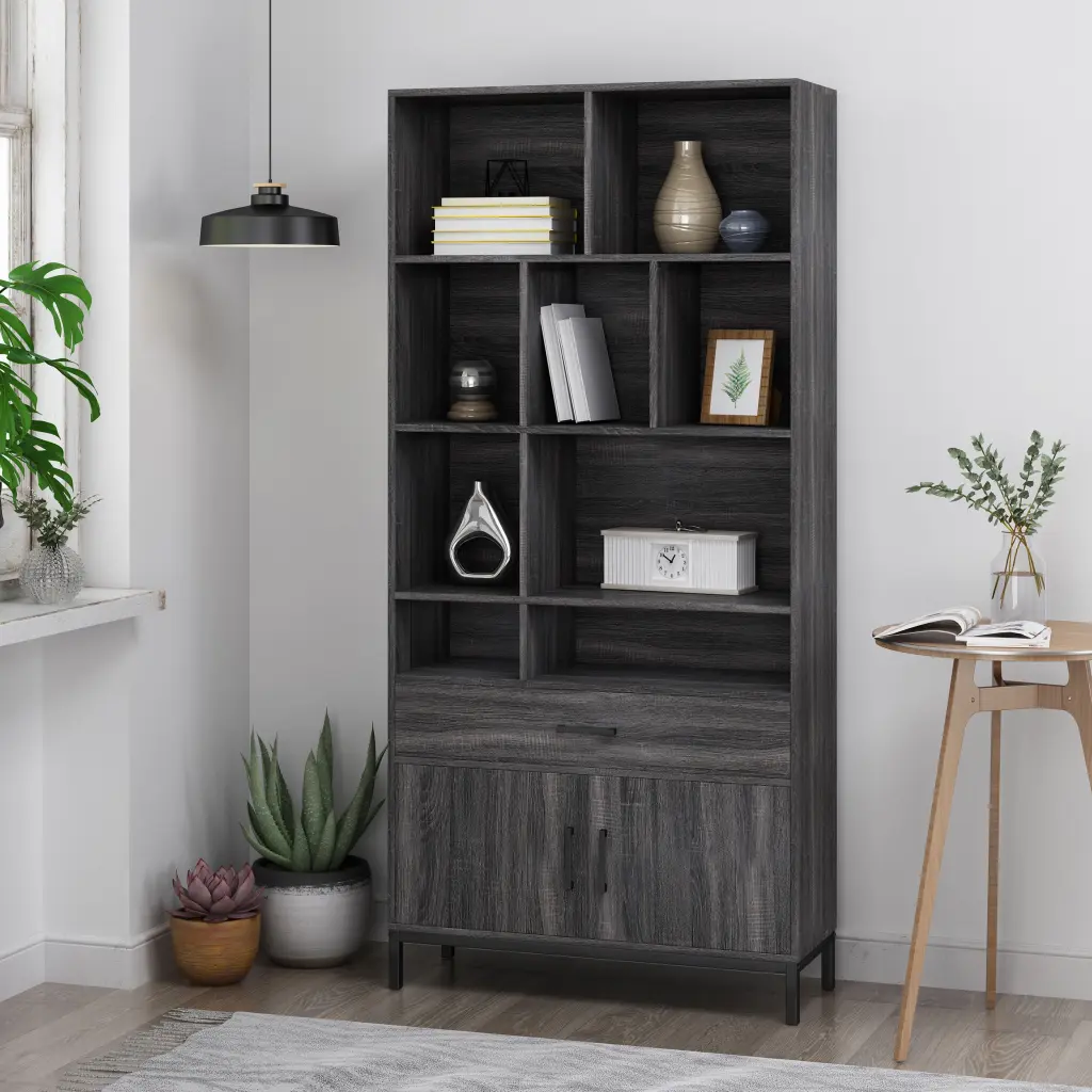 Oak MDF Cube Unit Bookcase Home or Office Storage nh-bo