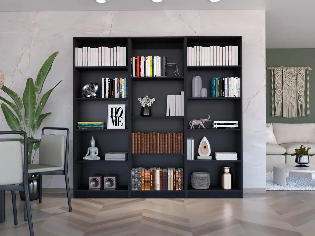 Bartow 3 Piece Home Bookcase Set 74 Inch Wide 14 Shelves tuhome