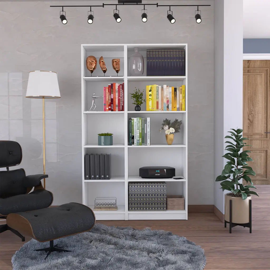 Kenyon 2 Piece Home Bookcase Set 42 Wide 10 Shelves Living Room Storage tuhome