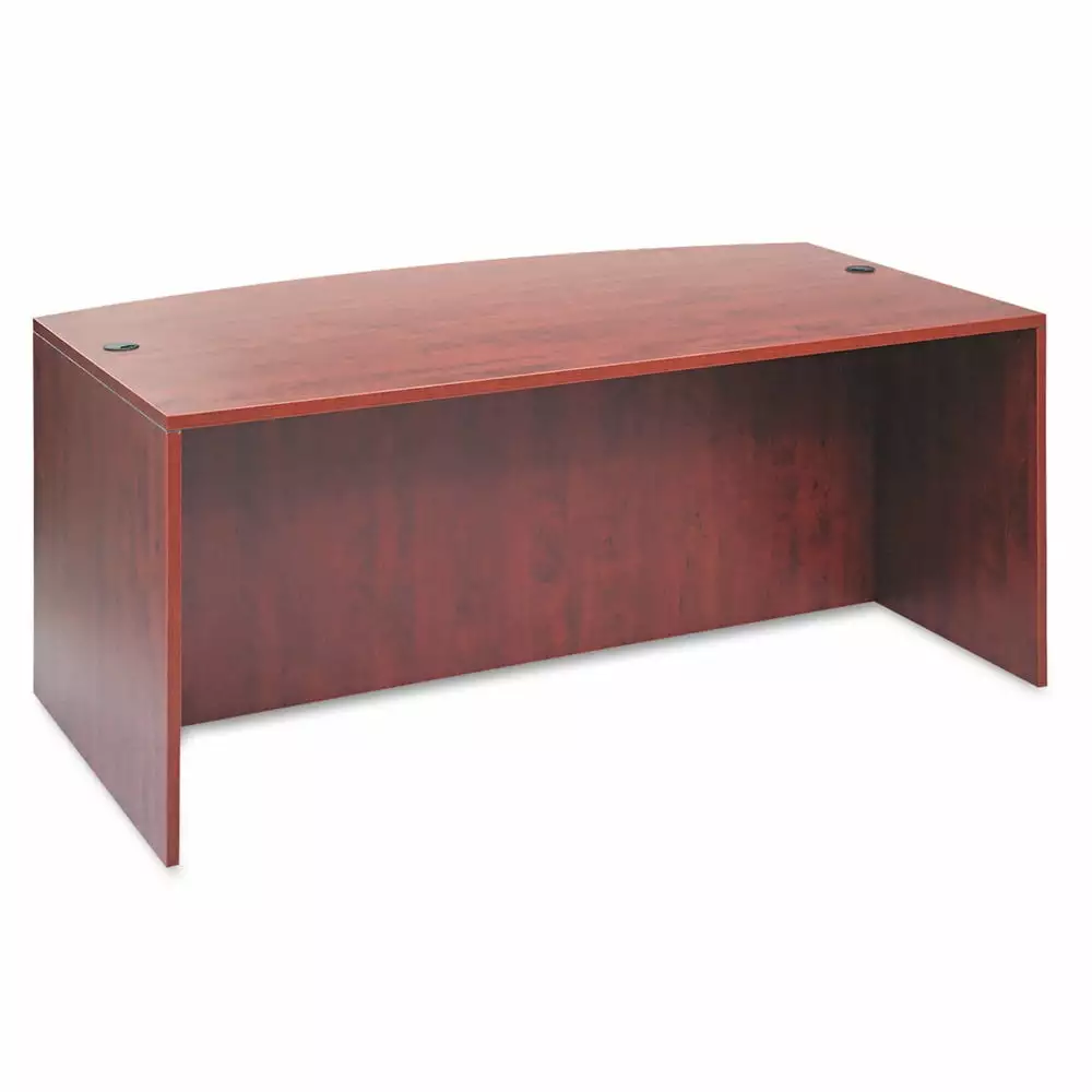 Alera Valencia Series 71 Inch Bow Front Desk Shell Medium Cherry Finish