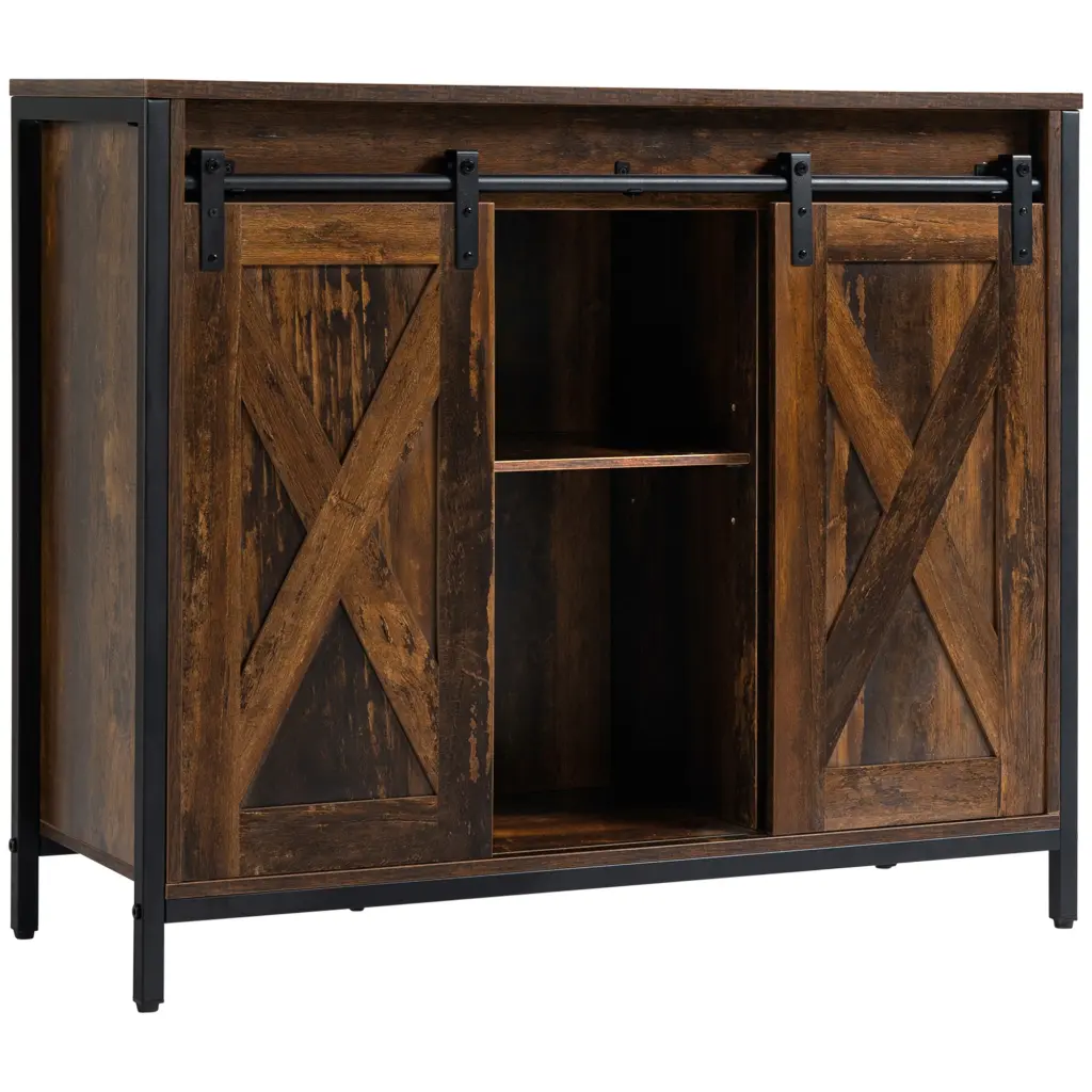 Homcom Industrial Sideboard Buffet Cabinet Coffee Bar Kitchen Storage Furniture aosom business