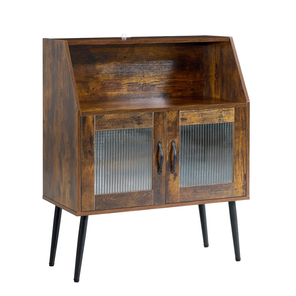 Sideboard Buffet Cabinet Side Dining Table Glass Door rnb