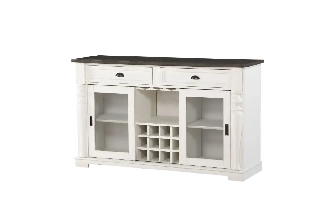 Joanna Server Two Tone White Wood Kitchen Buffet Sideboard steve silver furniture