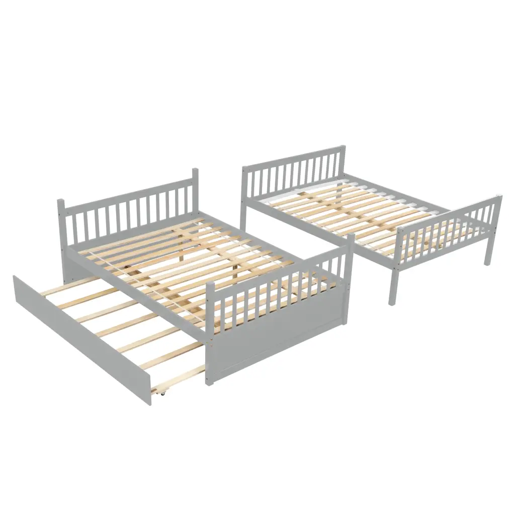 Full Over Full Bunk Bed Trundle Convertible to 2 Full Size Platforms inspirit