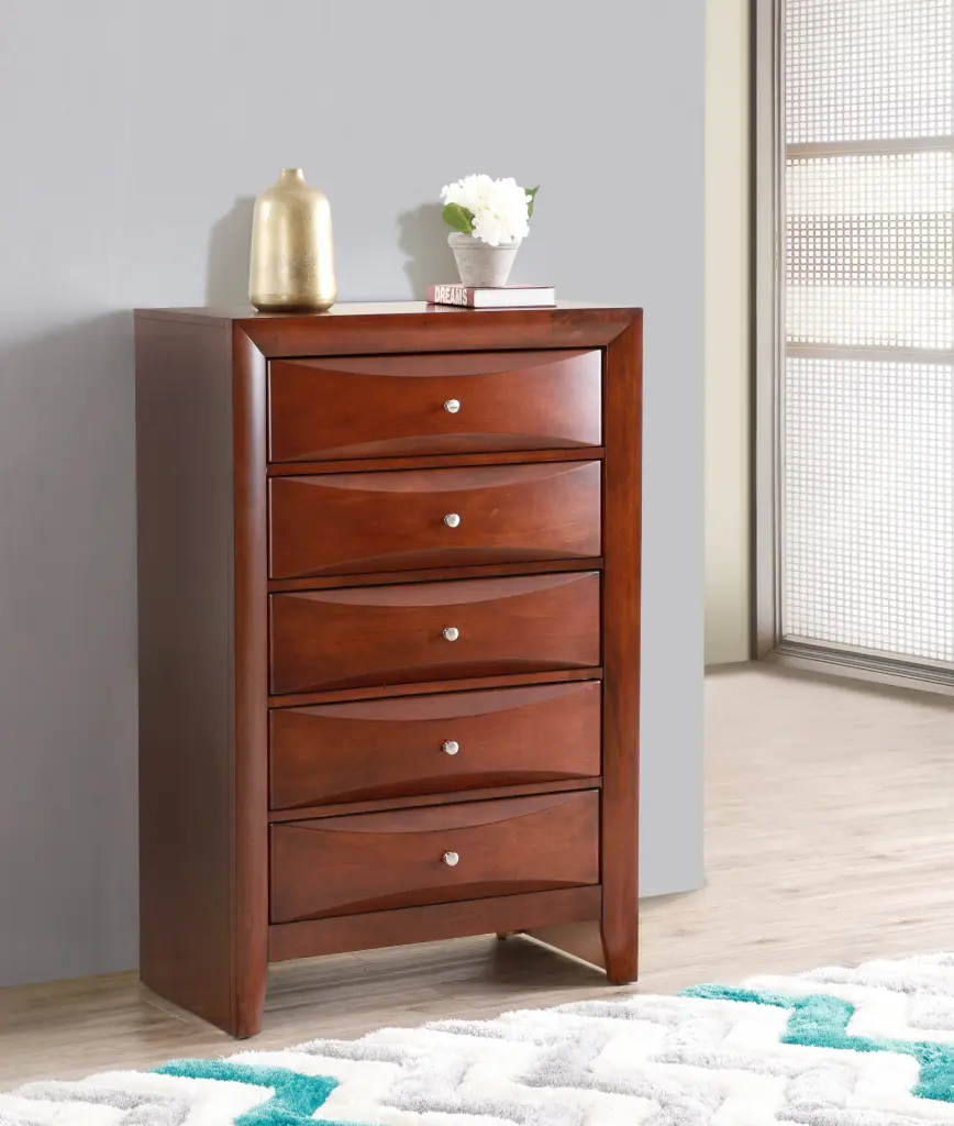 Marilla G1550 Chest Cherry Particle Board Storage Cabinet glory furniture