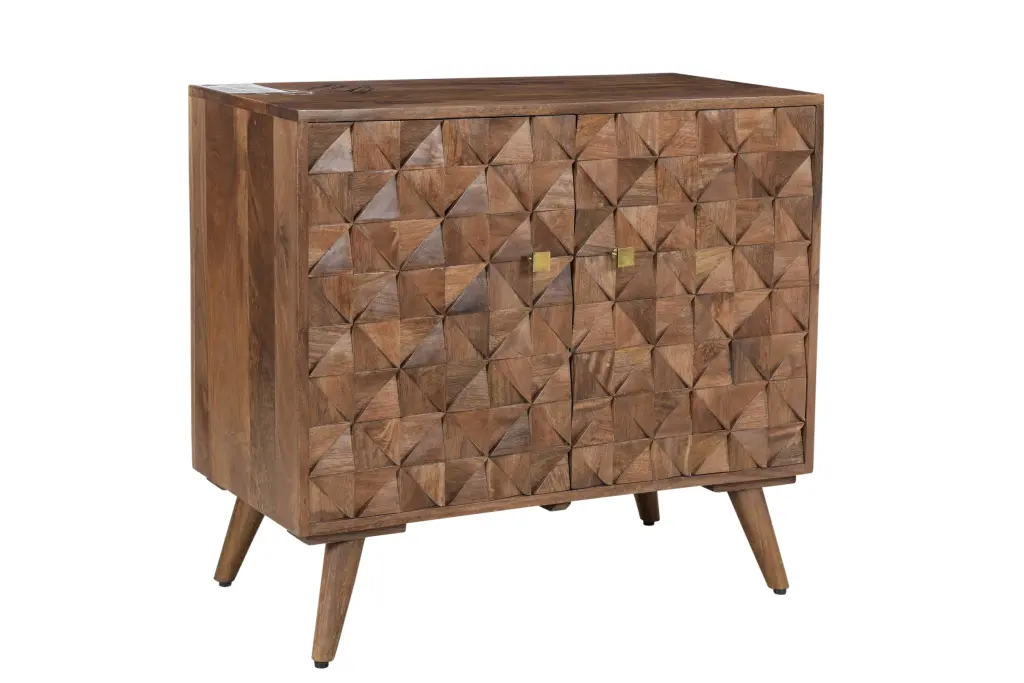 Veneto Accent Cabinet Dark Brown Wood Storage Sideboard steve silver furniture