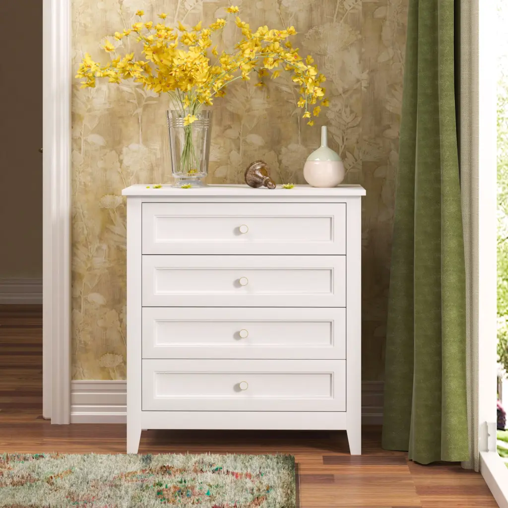 Solid Wood Spray Painted Drawer Dresser Buffet Tableware Cabinet Living Room Storage jxy furniture