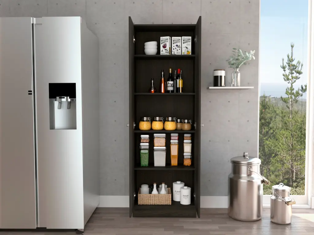 Storage Cabinet Pipestone Five Shelves Espresso Black Wengue treevol furniture