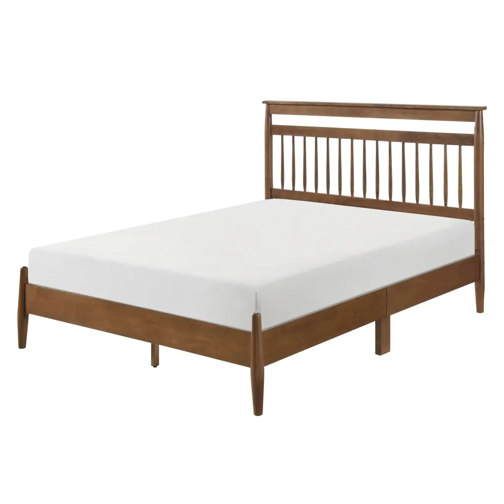 Transitional Design California King Platform Bed Chestnut Finish Wood Frame kanepe