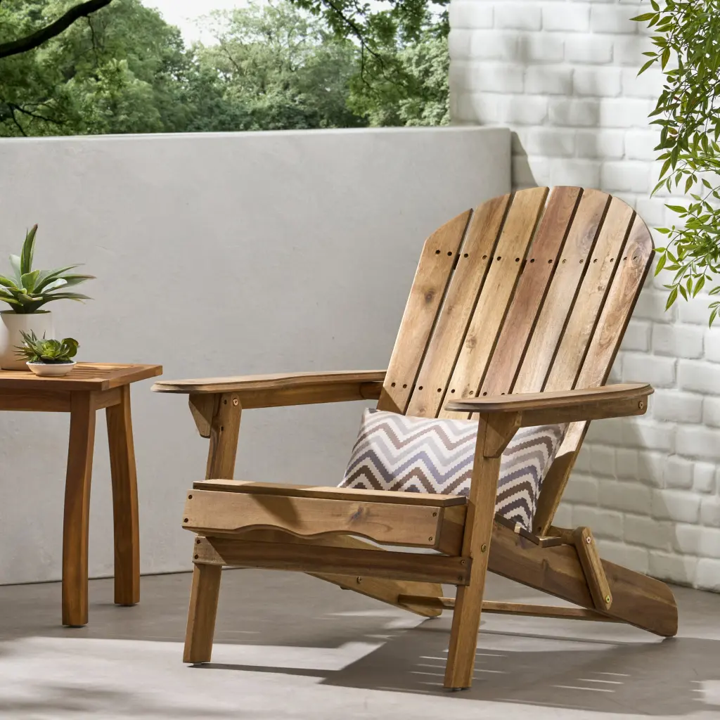 Malibu Adirondack Chair Natural Stained Acacia Wood Outdoor nh-cloudhouse