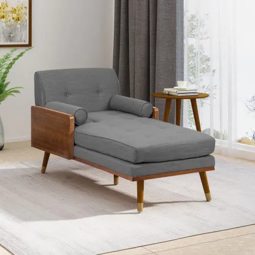 Grey Fabric Chaise Lounge Living Room nh-purenest--canada-