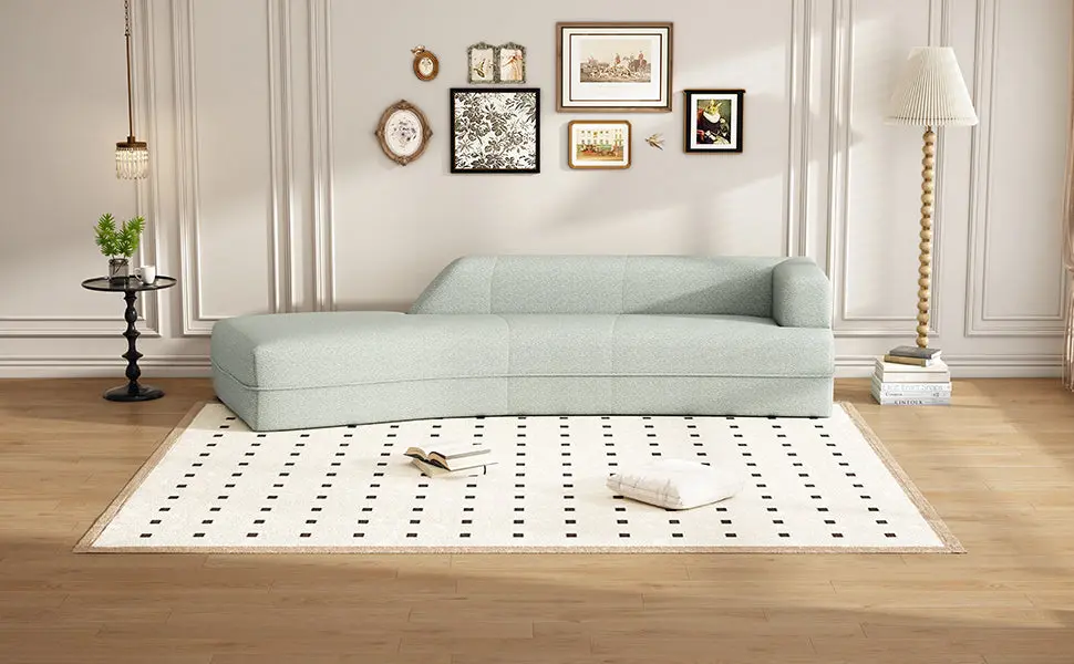 109.4 Inch Curved Chaise Lounge Modern Indoor Sofa Couch Living Room rnb