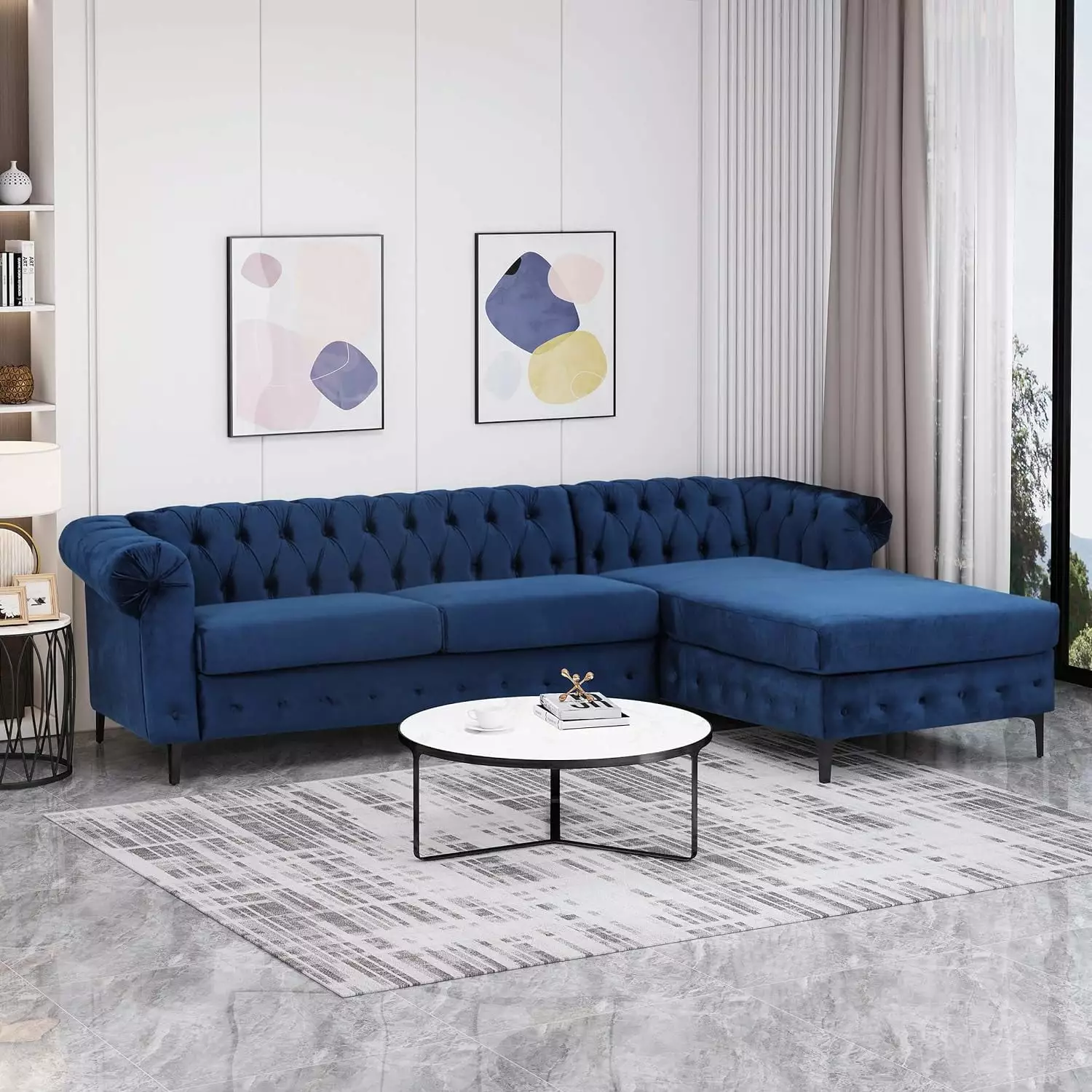 SECTIONAL - CHAISE Sofa Living Room Comfortable Lounge Furniture Ghislaine