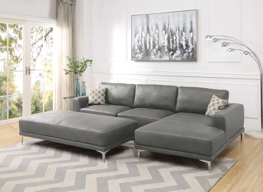 Left Facing Sofa Right Facing Chaise Sectional Set Antique Grey Polished Living Room Furniture kanepe